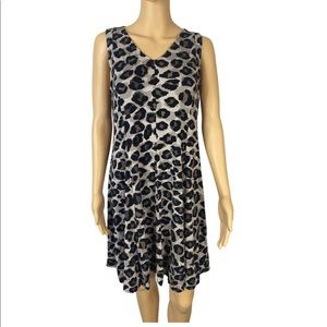 Leopard Print V neck flowey dress XL